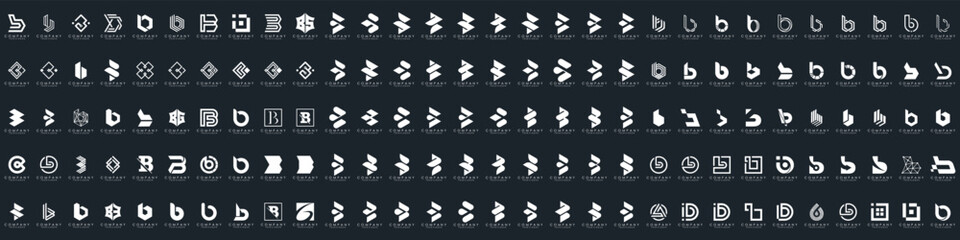 abstract letter B logo icon set. design for business of luxury, elegant, simple.