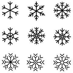 set of snowflakes