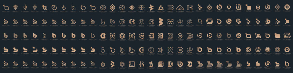 abstract letter B logo icon set. design for business of luxury, elegant, simple.