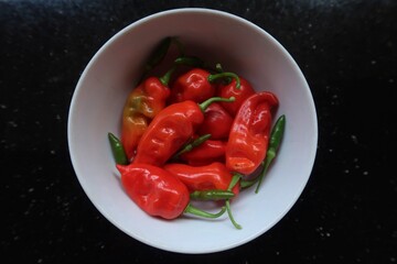 red hot chili peppers in a bowl
