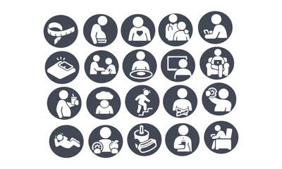 Obesity Icons vector design