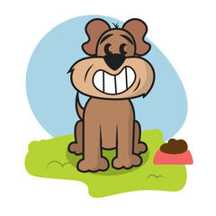 Isolated colored happy dog traditional cartoon character Vector