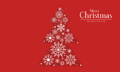 Obraz premium Merry Christmas with Beautiful Snowflake Ornaments Background