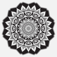 Circular pattern in form of mandala for Henna, Mehndi, tattoo, decoration. Decorative ornament in ethnic oriental style