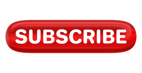 Subscribe button icon for social media in 3d render