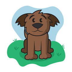 Isolated colored happy dog traditional cartoon character Vector