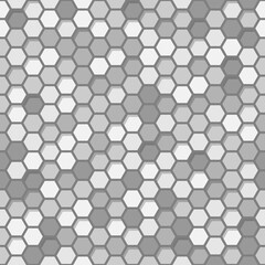 Seamless patter from grey, silver hexagon with shadow. Geometric texture. Abstract mosaic background. Vector illustration for web, print, card, party, design, flyer, poster, banner, web, advertising