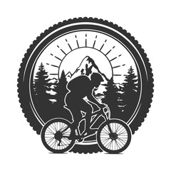 MTB Wheel Illustration Clip Art Design Shape. Mountainbike Silhouette Icon Vector.