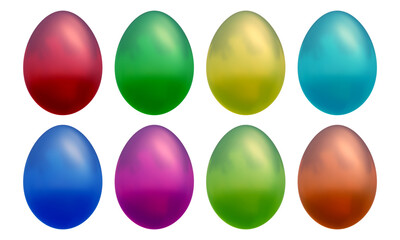 Set of Egg shapes in 3d rendering