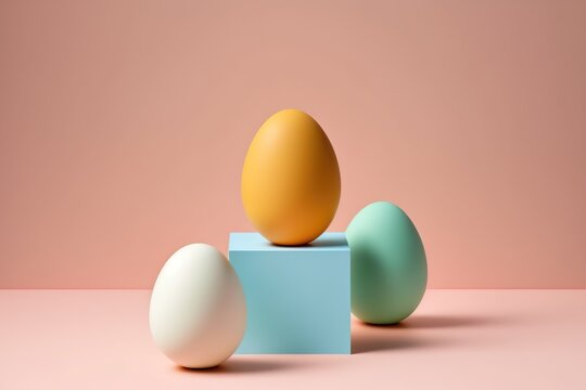 Modern Minimalist Easter Eggs Background