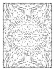 Vector abstract mandala pattern. Adults Mandala Coloring Page. Mandala coloring page KDP interior. Coloring page mandala background. Vector illustration. Mandala. Abstract doodle seamless pattern. 
