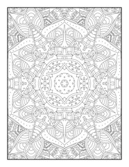 Vector abstract mandala pattern. Adults Mandala Coloring Page. Mandala coloring page KDP interior. Coloring page mandala background. Vector illustration. Mandala. Abstract doodle seamless pattern. 