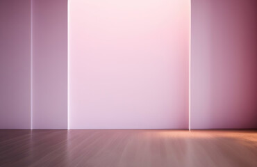 Empty light pink wall with beautiful chiaroscuro. Elegant minimalist background for product presentation.
