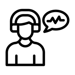 listening line icon illustration vector graphic
