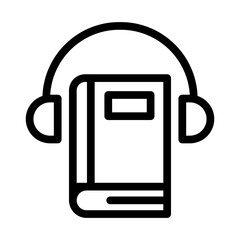 audiobook line icon illustration vector graphic