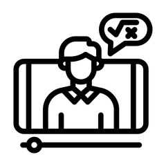 video lecture line icon illustration vector graphic