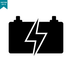 accumulator icon, car battery icon in trendy flat design