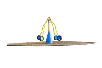  Cutout of an isolated children's yellow playground swing set with the transparent png
