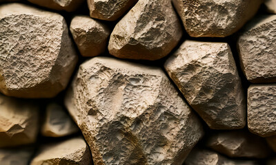 tuffeau stone wall close-up created with Generative AI technology
