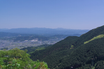 Fototapeta na wymiar View from the summit of Mt. Yamato Katsuragi in spring, Kushira, Gose City, Nara Prefecture.