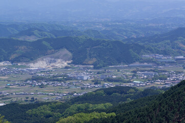 View from the summit of Mt. Yamato Katsuragi in spring, Kushira, Gose City, Nara Prefecture.