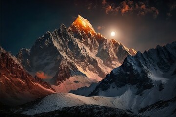 Himalayan mountainous landscape. Beautiful fresh panorama.
