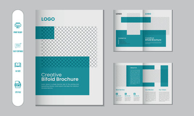 Bifold brochure and company profile, flyer, magazine, annual report, portfolio a4 size template design