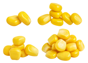 Set of delicious corn seeds cut out