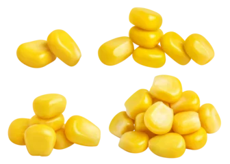 Fotobehang Set of delicious corn seeds cut out © Yeti Studio