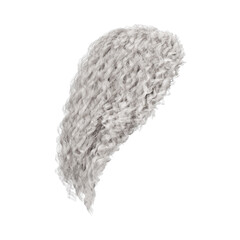3d rendering curly white platinum hair isolated	