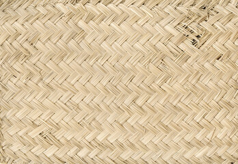 White woven bamboo mat texture. Horizontal background