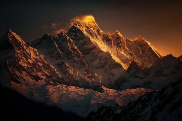 Himalayan mountainous landscape. Beautiful fresh panorama.