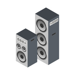 Karaoke Loudspeakers Isometric Composition