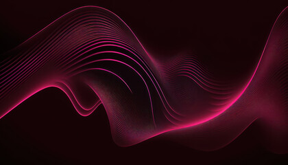 Abstract pink waves on a dark background