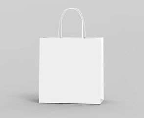 white shopping bag mockup template minimal for sales christmas shopping design branding mock up front view