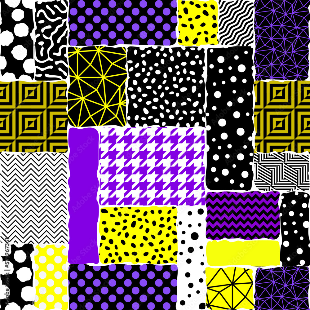 Aufkleber Seamless vector pattern. Abstract square texture