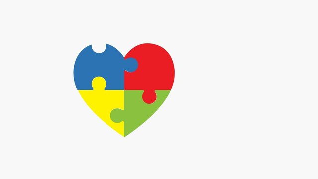 Autism puzzle  animation,autism awareness day  ,Autism day.Autism Awareness puzzle  Animation.