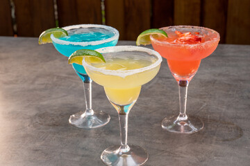cocktail on the table (Margaritas Flavors) 