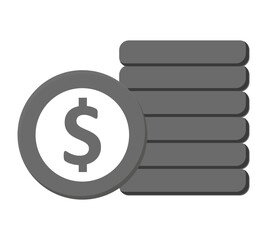 Money. Line Icon Vector. Payment system. Coins and Dollar cent Sign isolated on white background. Flat design style. Business concept.