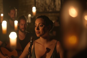 The Soulful Sounds of Fado: An Authentic Performance in a Lisbon, Portugal Tavern AI Generative