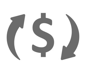 Money exchange simple icon. Banking currency sign. Dollar Cash transfer symbol. Quality design elements. Classic style. Vector