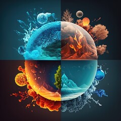 Surreal fantasy earth, sustainability, climate change, environment