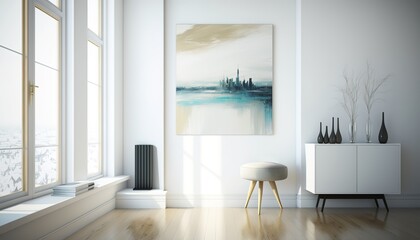 Fototapeta premium Modern interior. scandinavian style, Generative AI