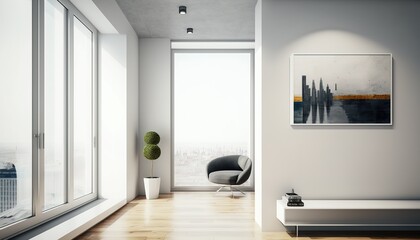 Modern interior. scandinavian style, Generative AI