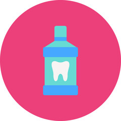 Mouthwash Multicolor Circle Flat Icon