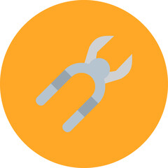 Tooth Pliers Multicolor Circle Flat Icon