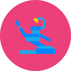 Dentist Chair Multicolor Circle Flat Icon