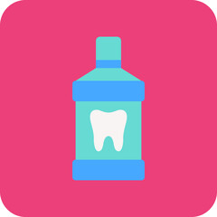 Mouthwash Multicolor Round Corner Flat Icon