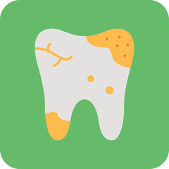 Dental Caries Multicolor Round Corner Flat Icon
