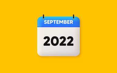 Calendar agenda 3d icon. September month icon. Event schedule Sep date. Meeting appointment planner. Agenda plan, Month schedule 3d calendar and Time planner. September day reminder. Vector